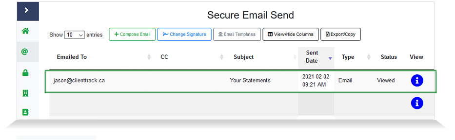 Secure Email Dashboard